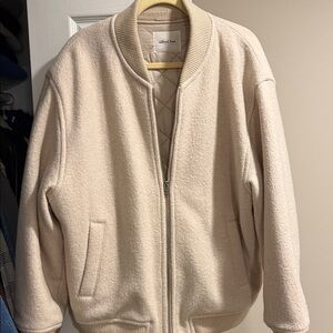 Aritzia Cream Bomber Jacket